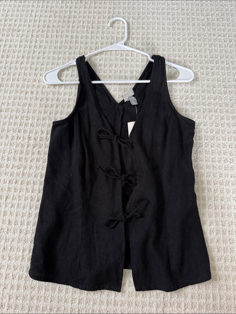 Target Black Sleeveless Tie-Front Tank Top